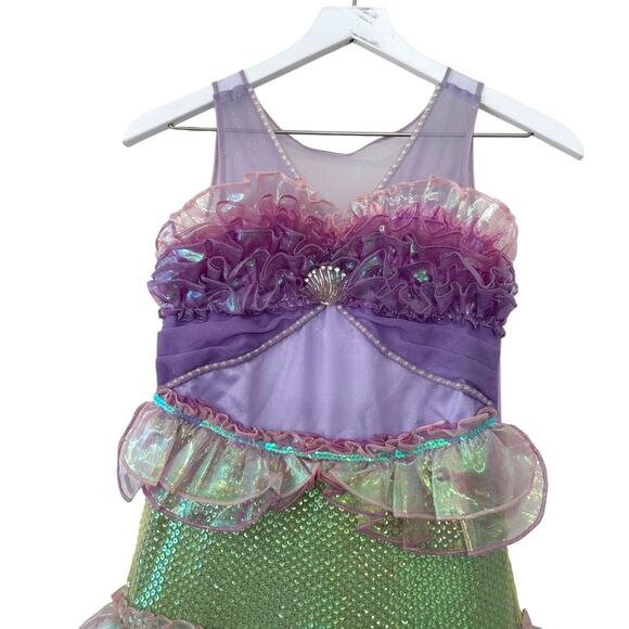 Disney Store Deluxe Ariel Little Mermaid Costume Dress Girls Size 10 L - Picture 4 of 10